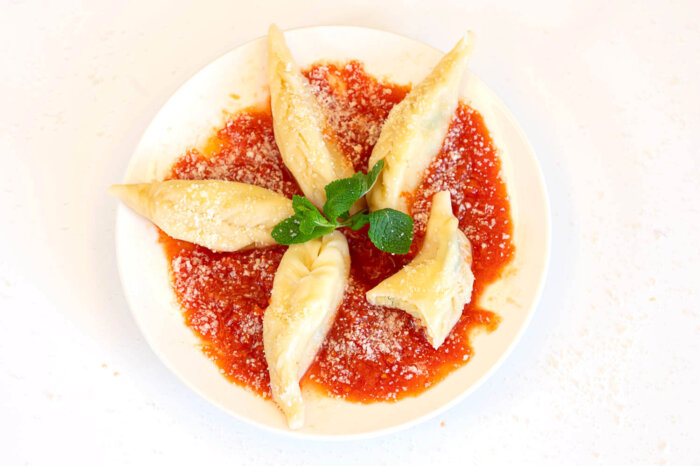 Pasta sarda rellena con sus espiguitas del infierno