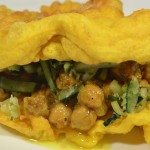 Double, bocadillo vegetal de garbanzos al curry de Trinidad y Tobago