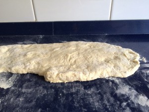 Masa de pan extendida. Como hacer pan casero